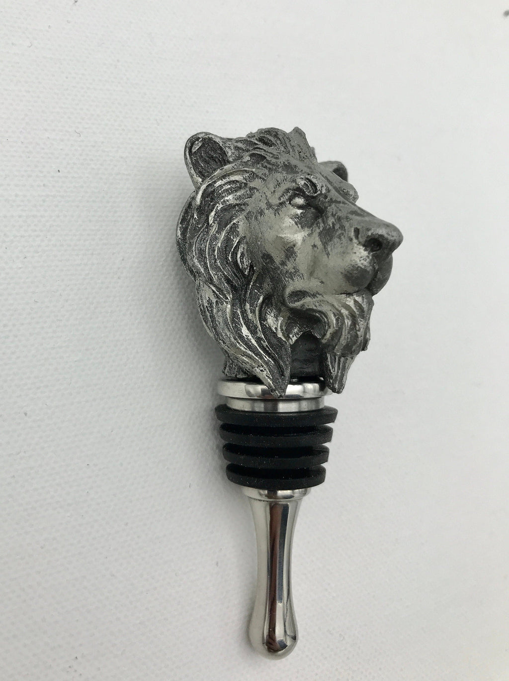 Lion Head Winestopper, Hand Sculpted Resin, Mythic Fantasy Art Barware | Gothic Lion Bottle Stopper | Fantasy Wine and Barware Gift