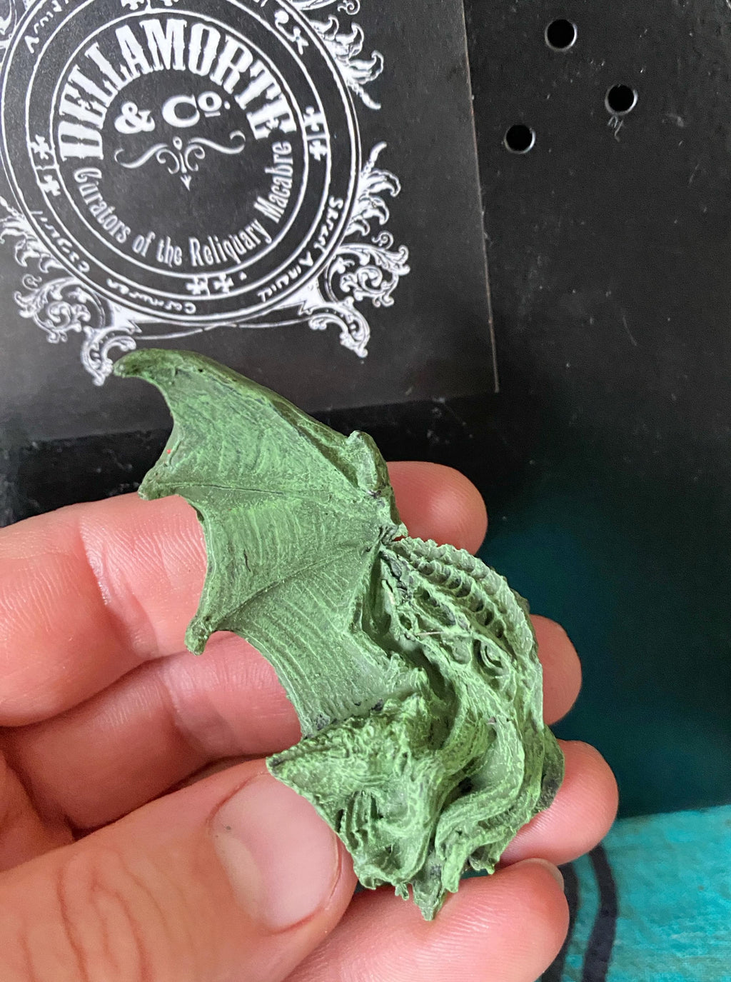 Cthulhu Magnet, Hand Painted Resin Sculpture | Mythic Lovecraftian Decor | Cthulhu Magnet for Gamer and Gothic Decor