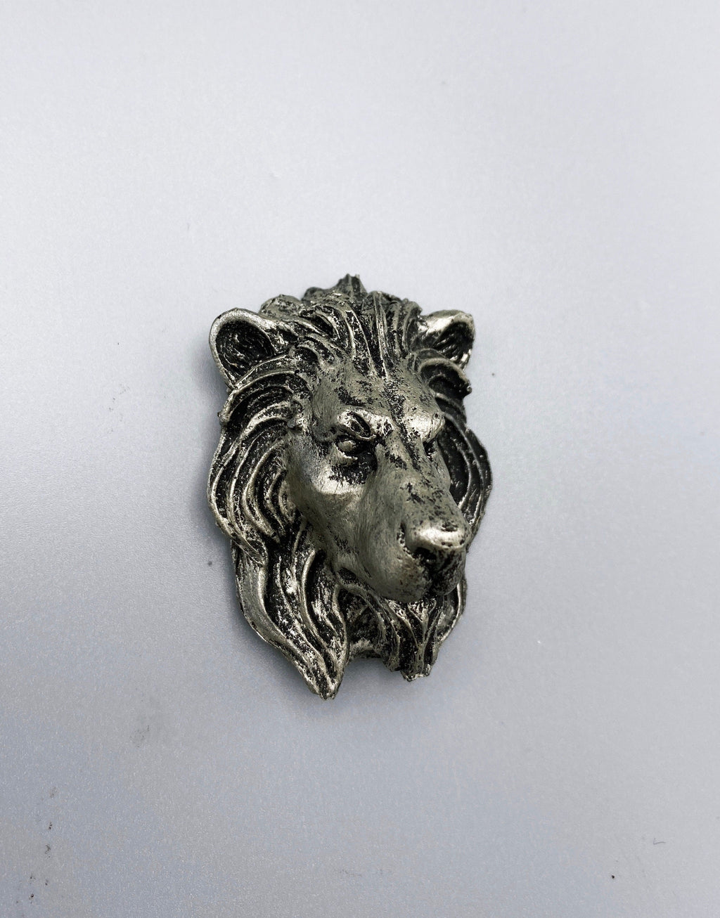 Lion's Head Magnet, Hand Painted Resin Sculpture | Mythic Fantasy Decor | Lion Magnet for Fantasy and Gothic Decor