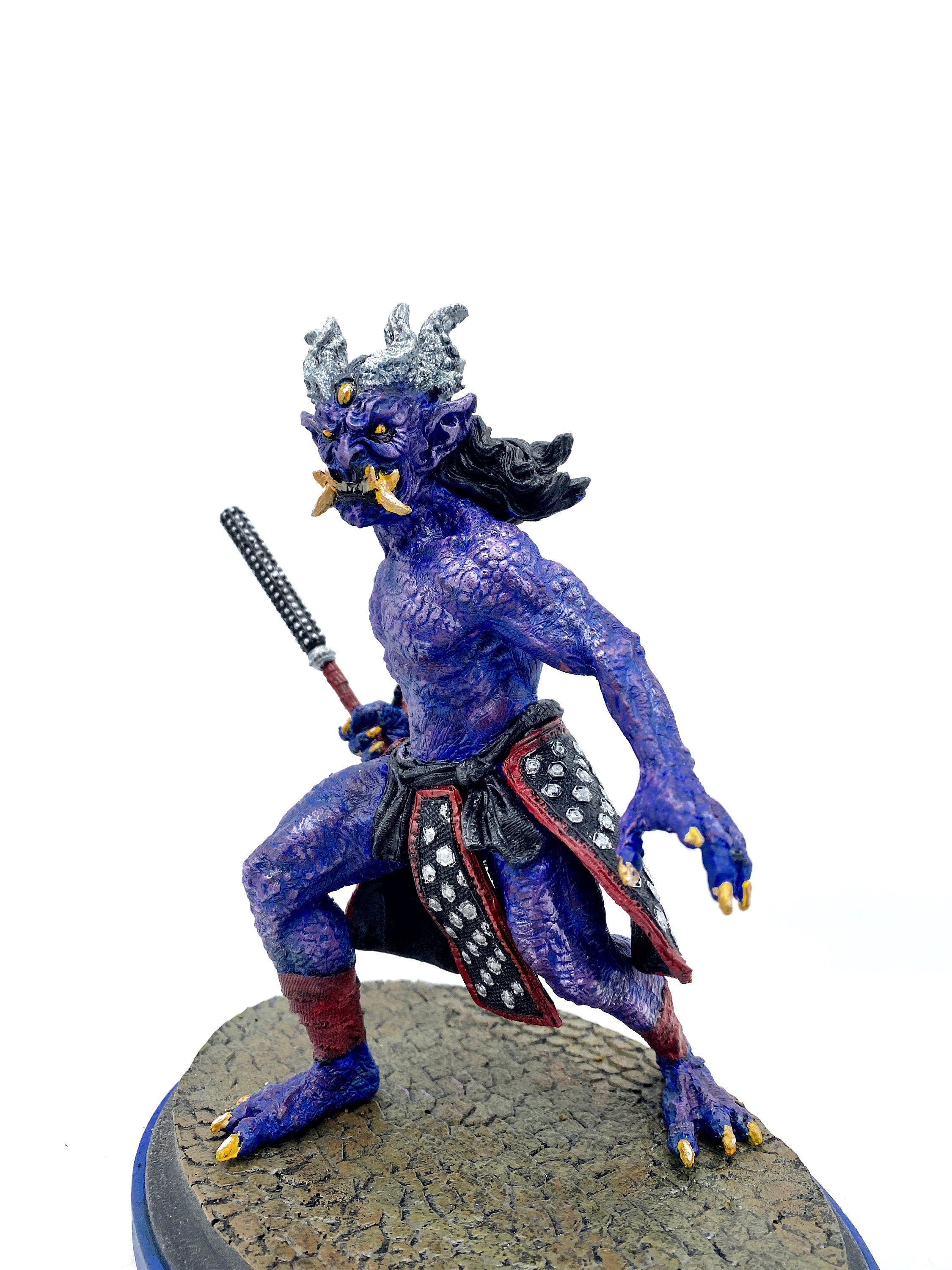 Oni Statue, Full Color, Blue