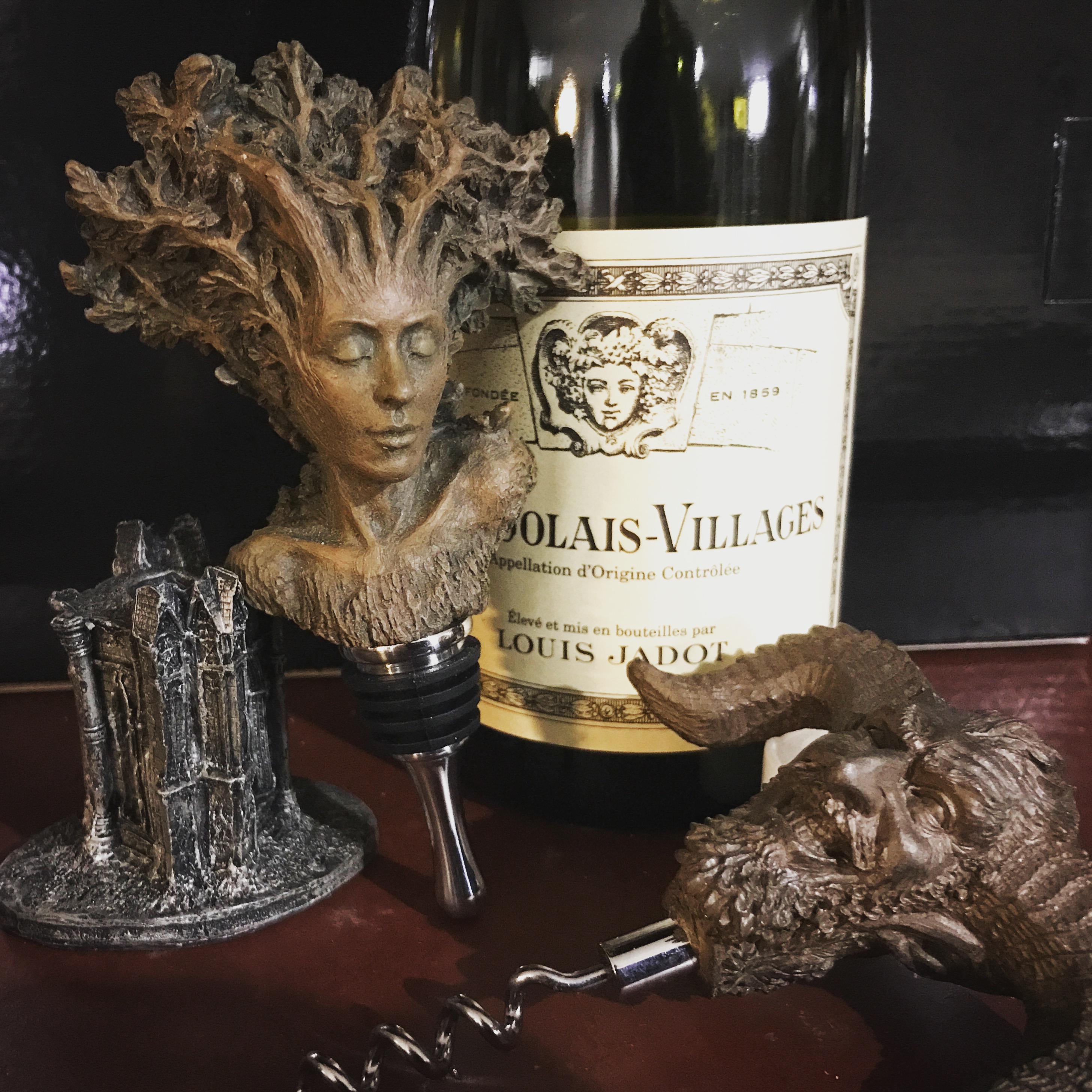Dryad Winestopper, Hand Sculpted Resin,  Mythic Fantasy Art Barware | Legendary Creature Bottle Stopper | Fantasy Wine and Barware Gift