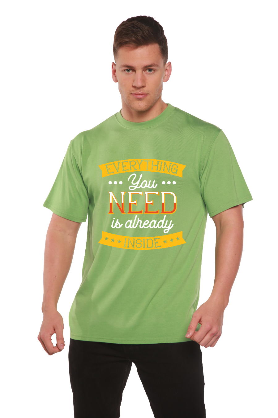 Everything you need Men's Bamboo Viscose/Organic Cotton Short Sleeve Graphic T-Shirt