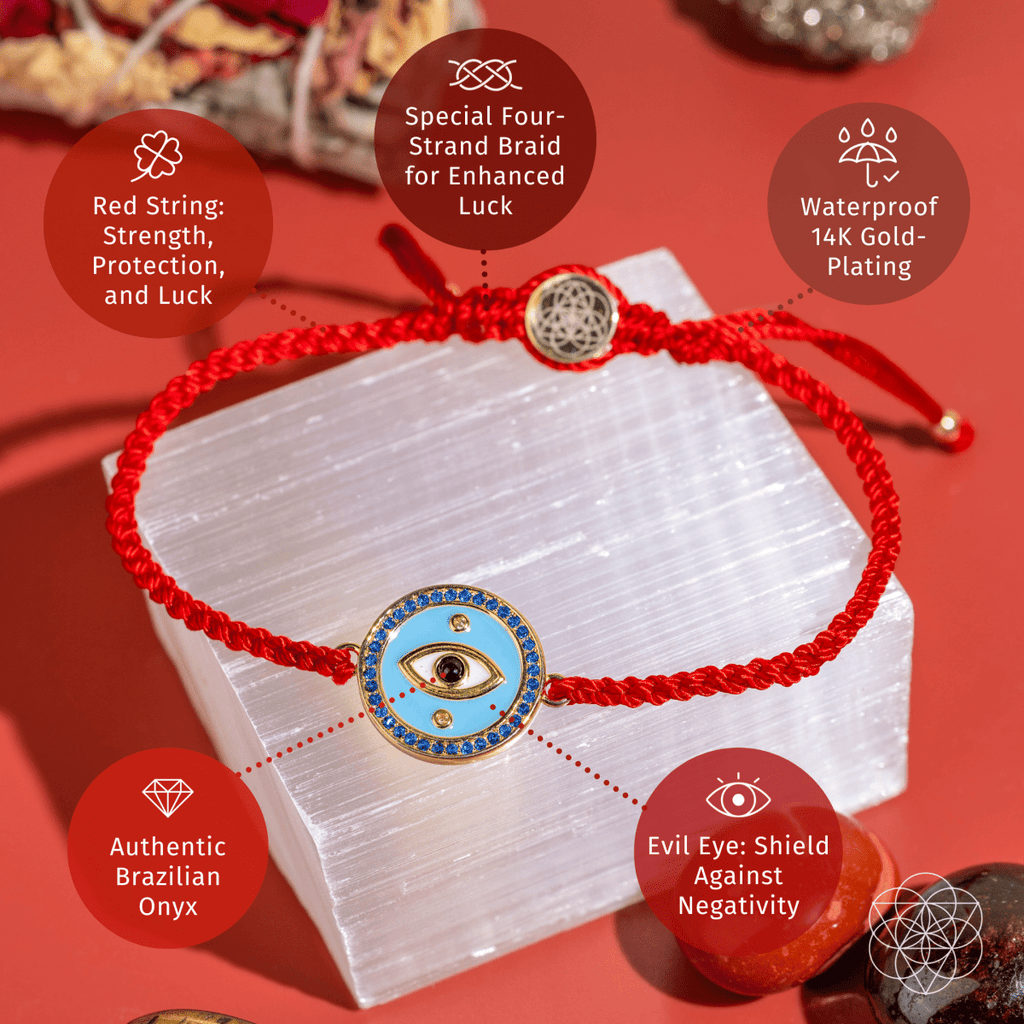 Evil Eye Guardian - Four-Strand Red String Bracelet