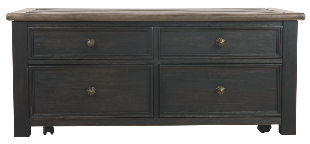 Tyler Creek - Lift Top Cocktail Table - Grayish Brown / Black