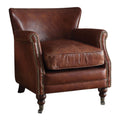 Leeds - Accent Chair - Vintage Dark Brown Top Grain Leather