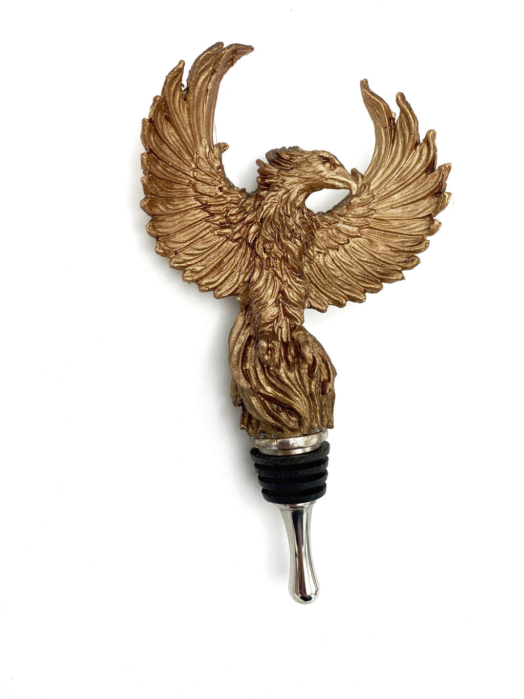 Phoenix Winestopper, Hand Sculpted Resin,  Mythic Fantasy Art Barware | Legendary Creature Bottle Stopper | Fantasy Wine and Barware Gift