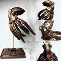 Mecha Kraken Statue, Hand Painted Resin Sculpture | Steampunk Robotic Octopus | Unique Fantasy Art Gamer Decor