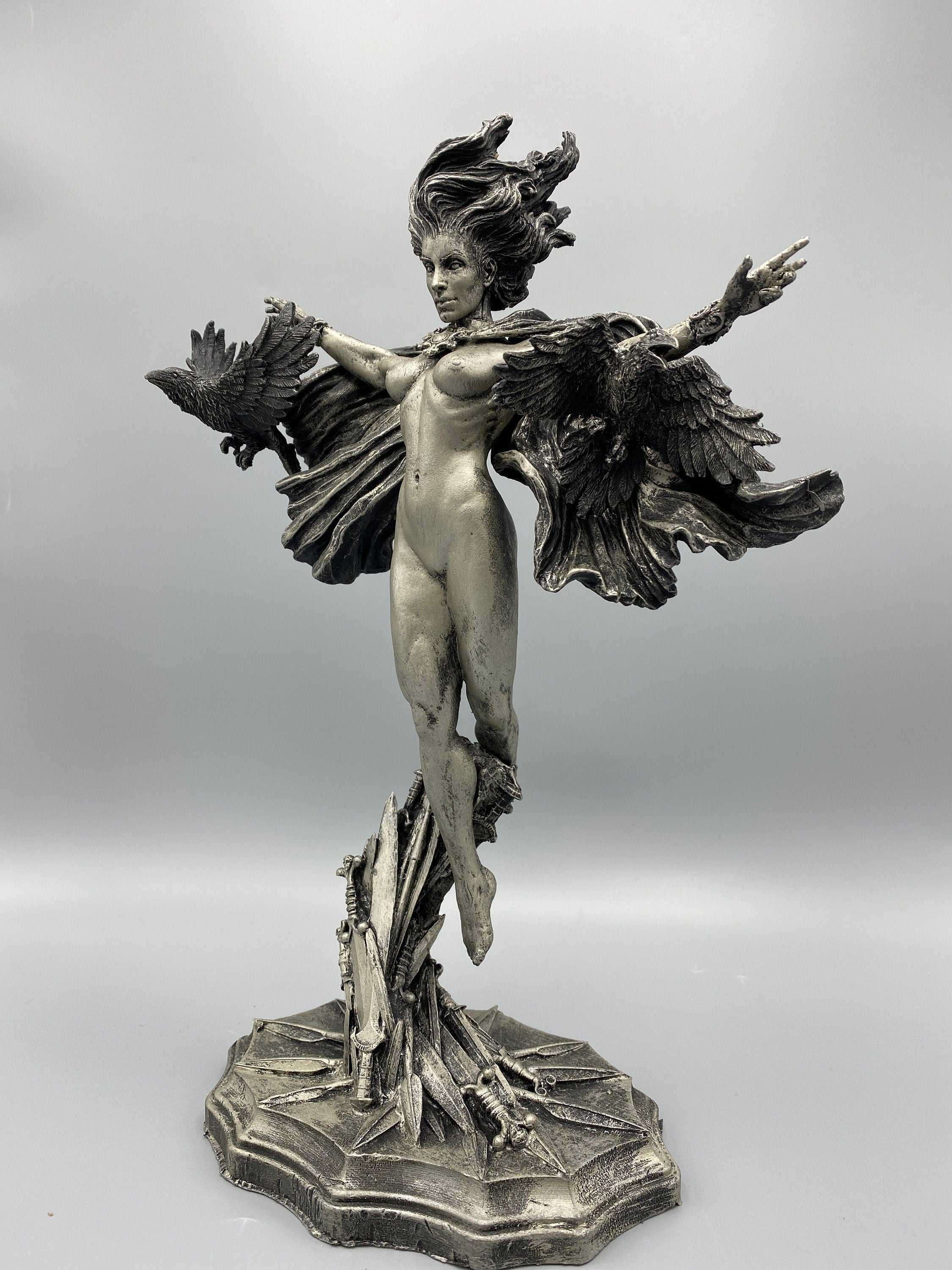 Morrigan the Celtic Goddess Statue | Mythological Deities Figurine | Myths and Legends Character | Mythic Altar Statue for Gothic Home Decor