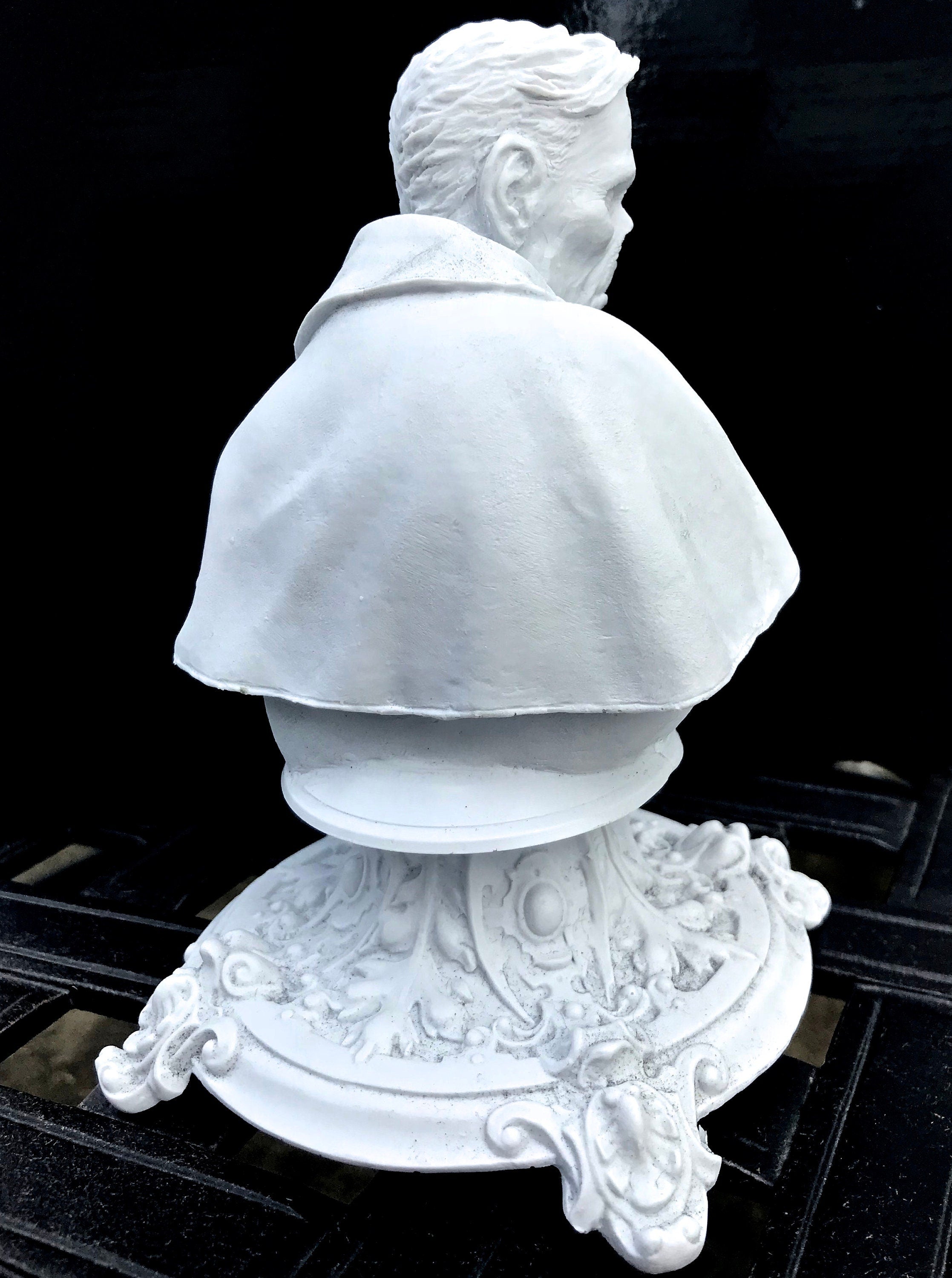 Phantom of the Opera Bust, Hand Painted Resin Sculpture, White |. Halloween Monster Opera Ghost Figurine | Gothic Art for Spooky Home Decor