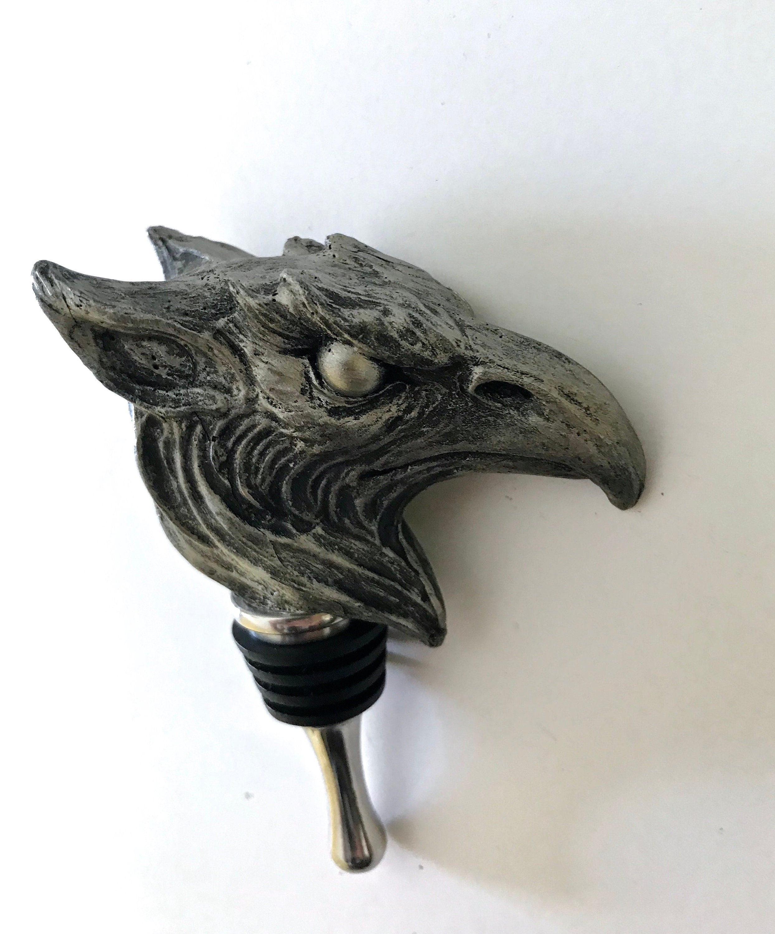 Griffin Winestopper, Hand Sculpted Resin,  Mythic Fantasy Art Barware | Legendary Creature Bottle Stopper | Fantasy Wine and Barware Gift