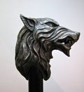 Wolf Head Cane, Hand Sculpted Walking Stick | Medieval Gothic Cane | Fantasy Cosplay Direwolf Cane, Gothic Accessory