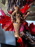Baba Yaga, the Russian Witch Ornament, Hand Painted Resin Sculpture | Slavic Folklore Crone Figurine |  Baba Yaga Art for Witchy Home Decor