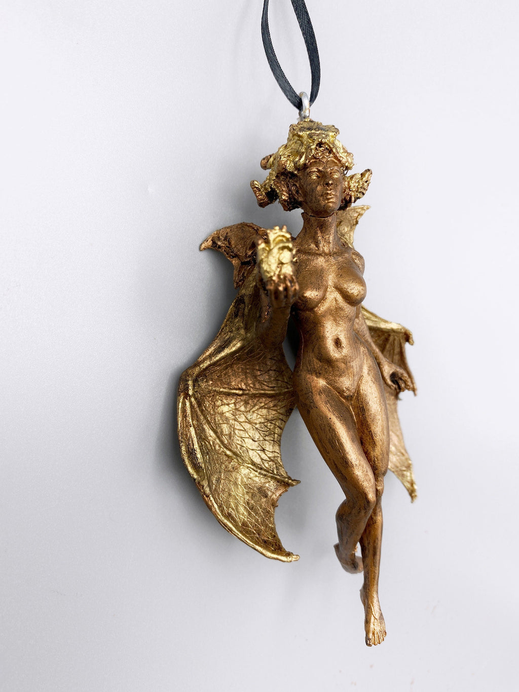 Lilith Ornament, Hand Painted Resin Sculpture | Mythic Goddess Figurine |Myths and Legends Character Ornament for Gothic Home Decor