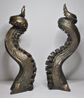 Tentacle Candlestick Holder,Pair, Hand Sculpted Resin | Octopus Lovecraftian Tentacle Candle for Nautical Gift and Gothic Home Decor