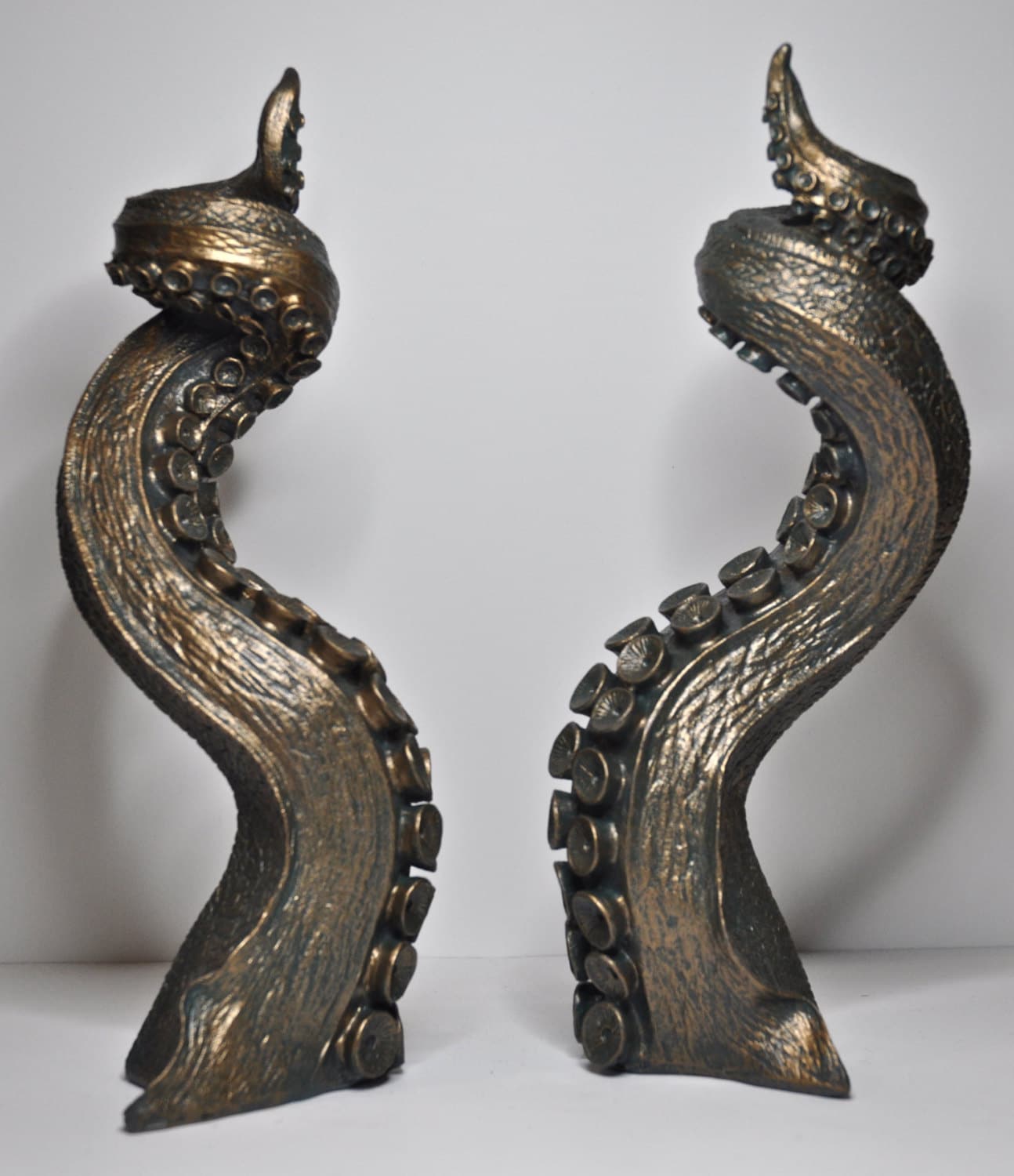 Tentacle Candlestick Holder,Pair, Hand Sculpted Resin | Octopus Lovecraftian Tentacle Candle for Nautical Gift and Gothic Home Decor