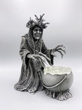 Gryla the Witch Statue, Hand Painted Resin Sculpture | Rustic Folklore Crone Figurine | Spooky Home Decor for Halloween Dark Christmas