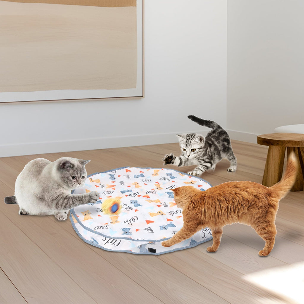 Cat Toys Ball Fast Rolling in Pouch Rechargeable Motion Activated Interactive Cat Toys for Indoor Cats Hide And Seek Mouse Catching Game