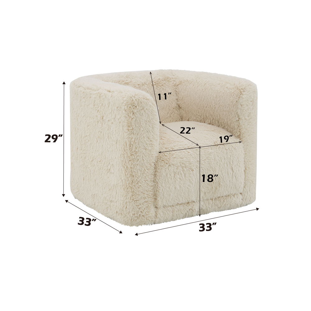Upendo - Chair With Swivel - Beige Linen