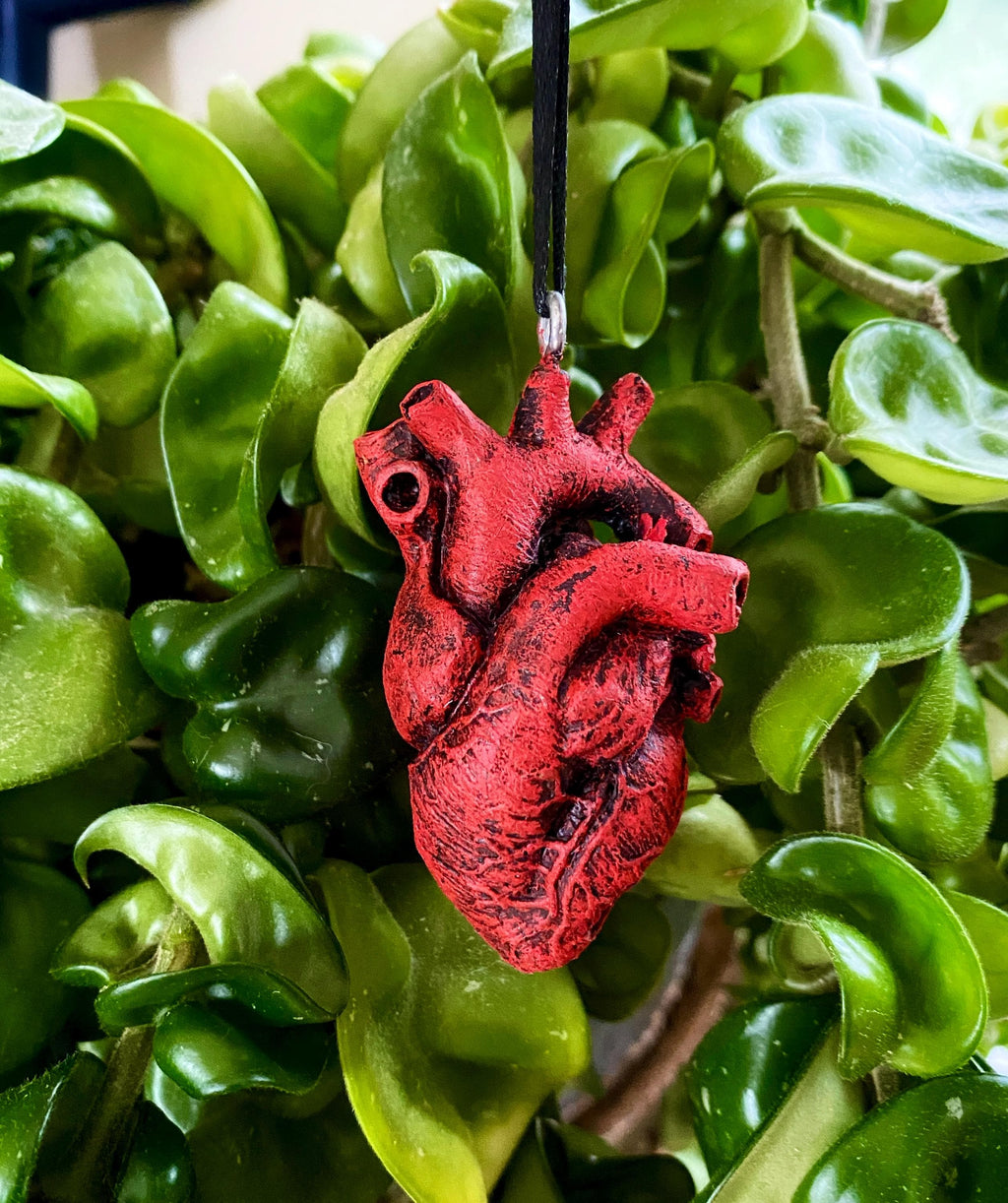 Anatomical Human Heart Ornament | Unique Gothic Home Decor | Resin Sculpture Anatomy Heart, Medical Gift and Gothic Holiday Decor