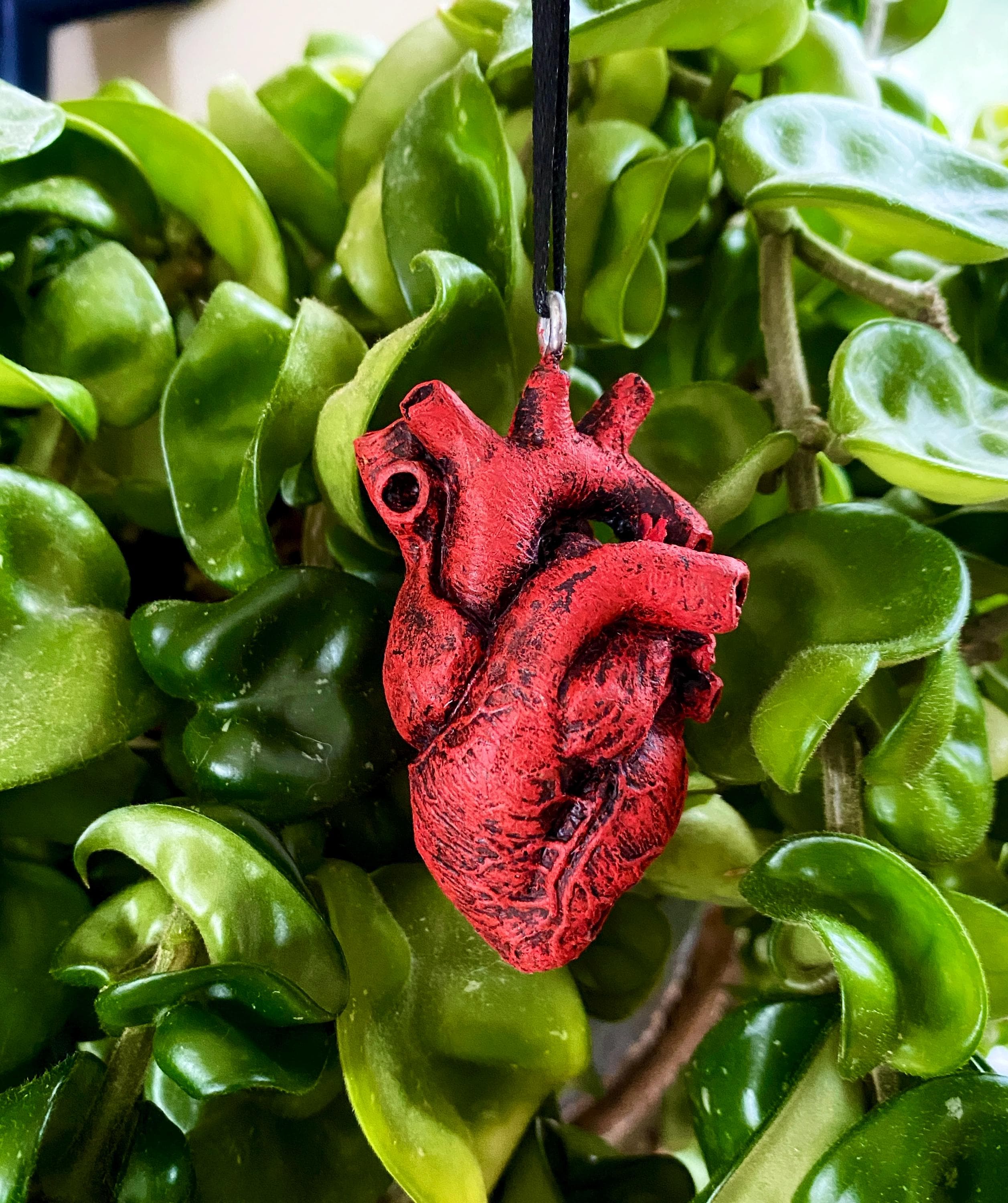Anatomical Human Heart Ornament | Unique Gothic Home Decor | Resin Sculpture Anatomy Heart, Medical Gift and Gothic Holiday Decor