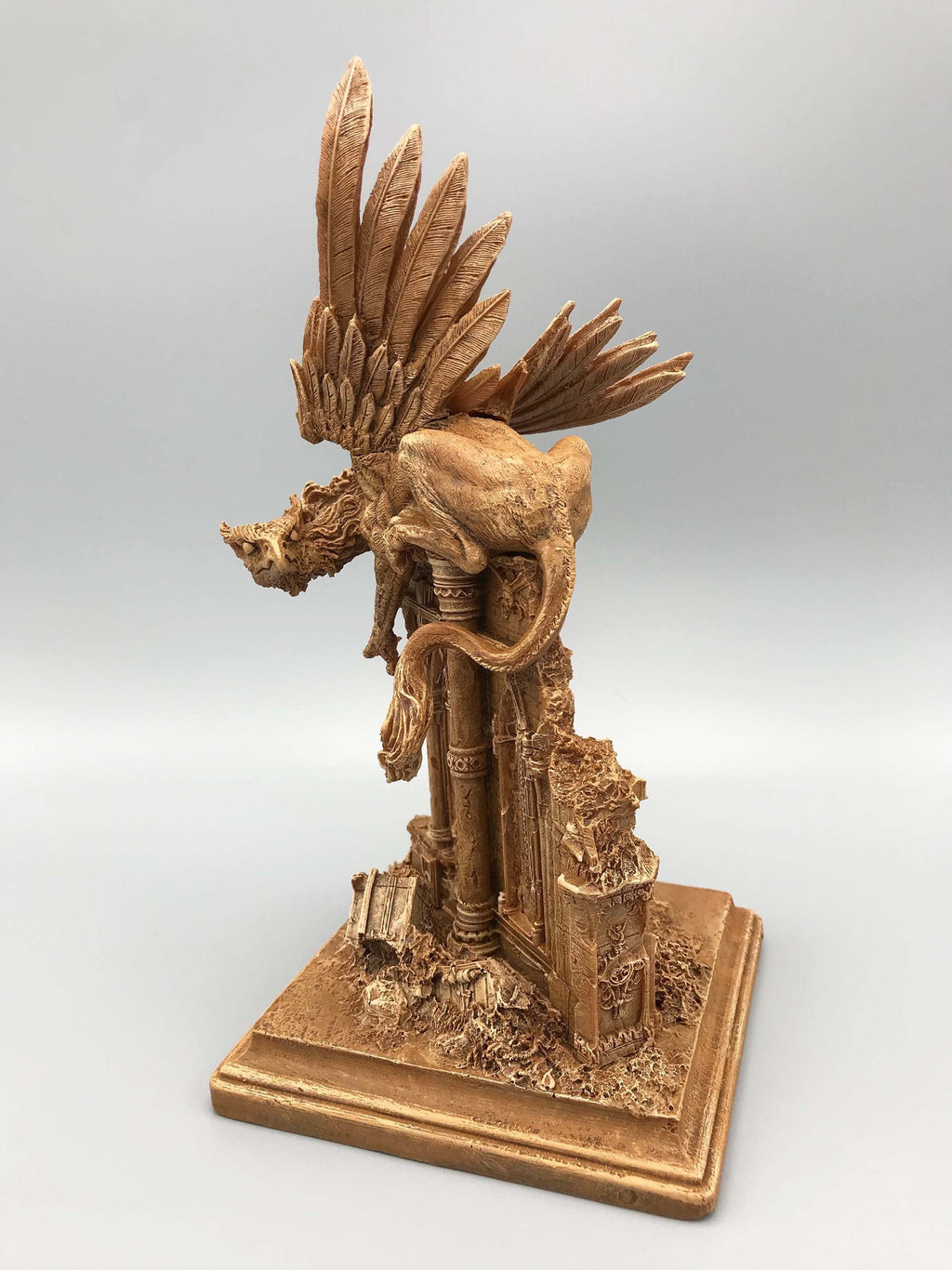 Griffin Statue, Hand Painted Resin Sculpture | Mythical Creature Figurine | Unique Legendary Guardian Spirit Figurine. Fantasy Art Decor