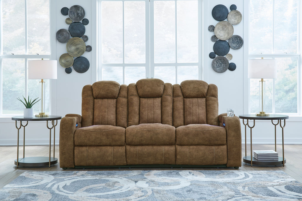 Wolfridge - Power Reclining Sofa With Adj Headrest - Brindle