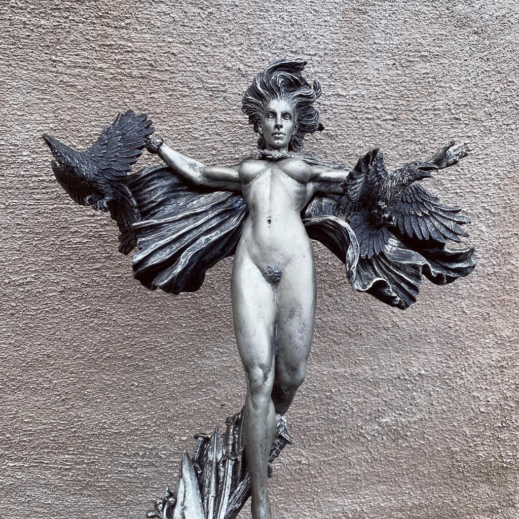 Morrigan the Celtic Goddess Statue | Mythological Deities Figurine | Myths and Legends Character | Mythic Altar Statue for Gothic Home Decor