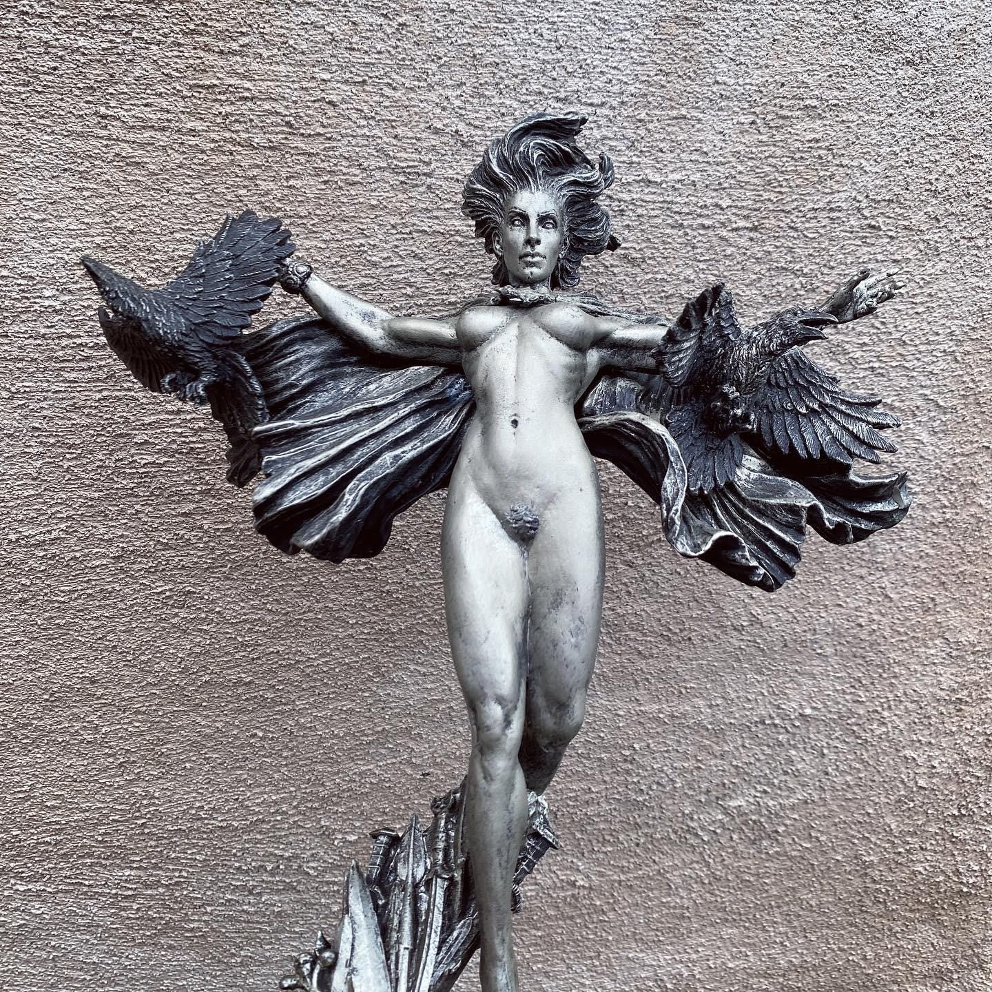 Morrigan the Celtic Goddess Statue | Mythological Deities Figurine | Myths and Legends Character | Mythic Altar Statue for Gothic Home Decor