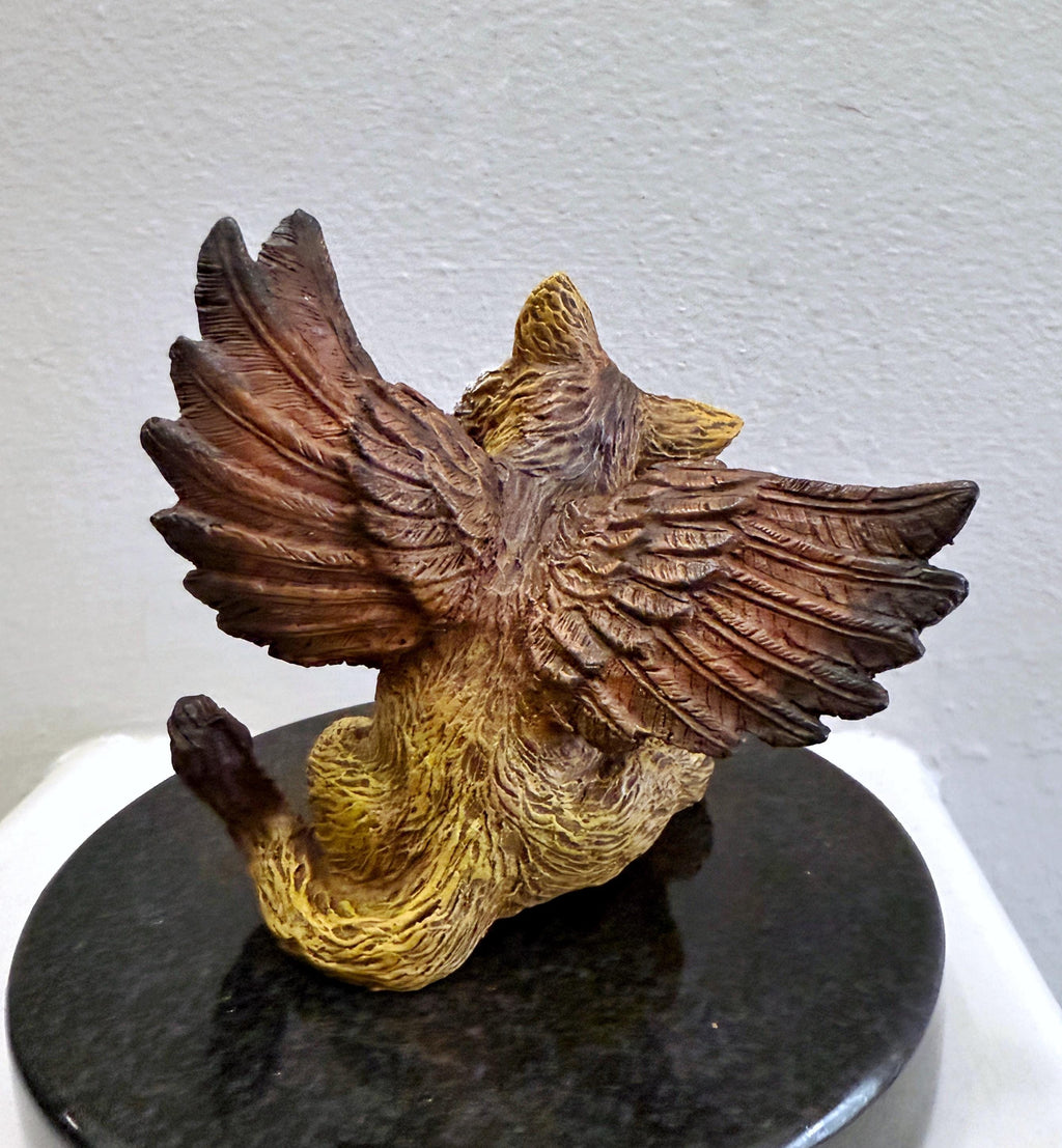 Baby Griffin Statue, Full Color Resin Sculpture | Mythical Creature Figurine | Unique Legendary Baby Griffin Figurine. Fantasy Art Gift