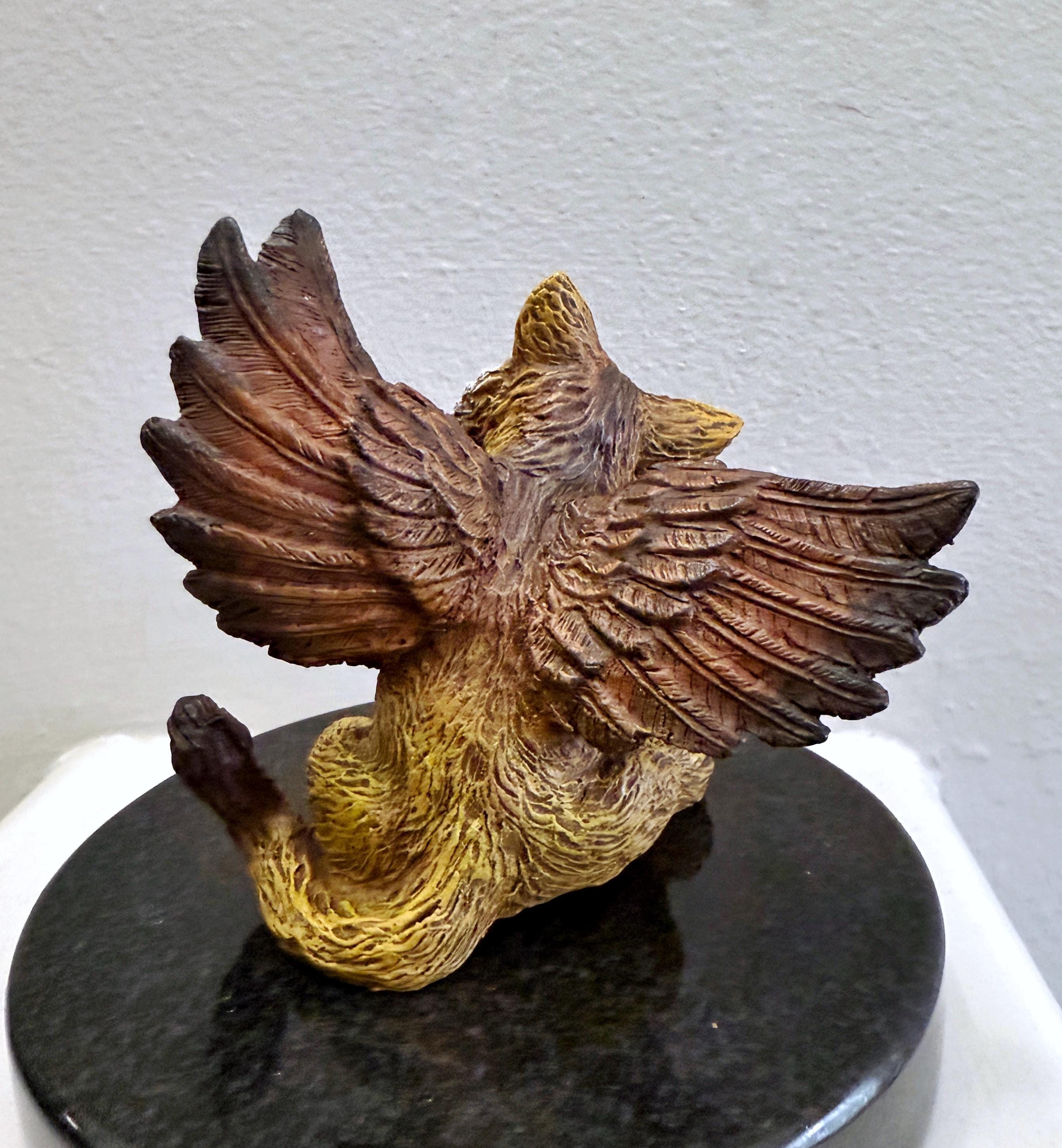 Baby Griffin Statue, Full Color Resin Sculpture | Mythical Creature Figurine | Unique Legendary Baby Griffin Figurine. Fantasy Art Gift