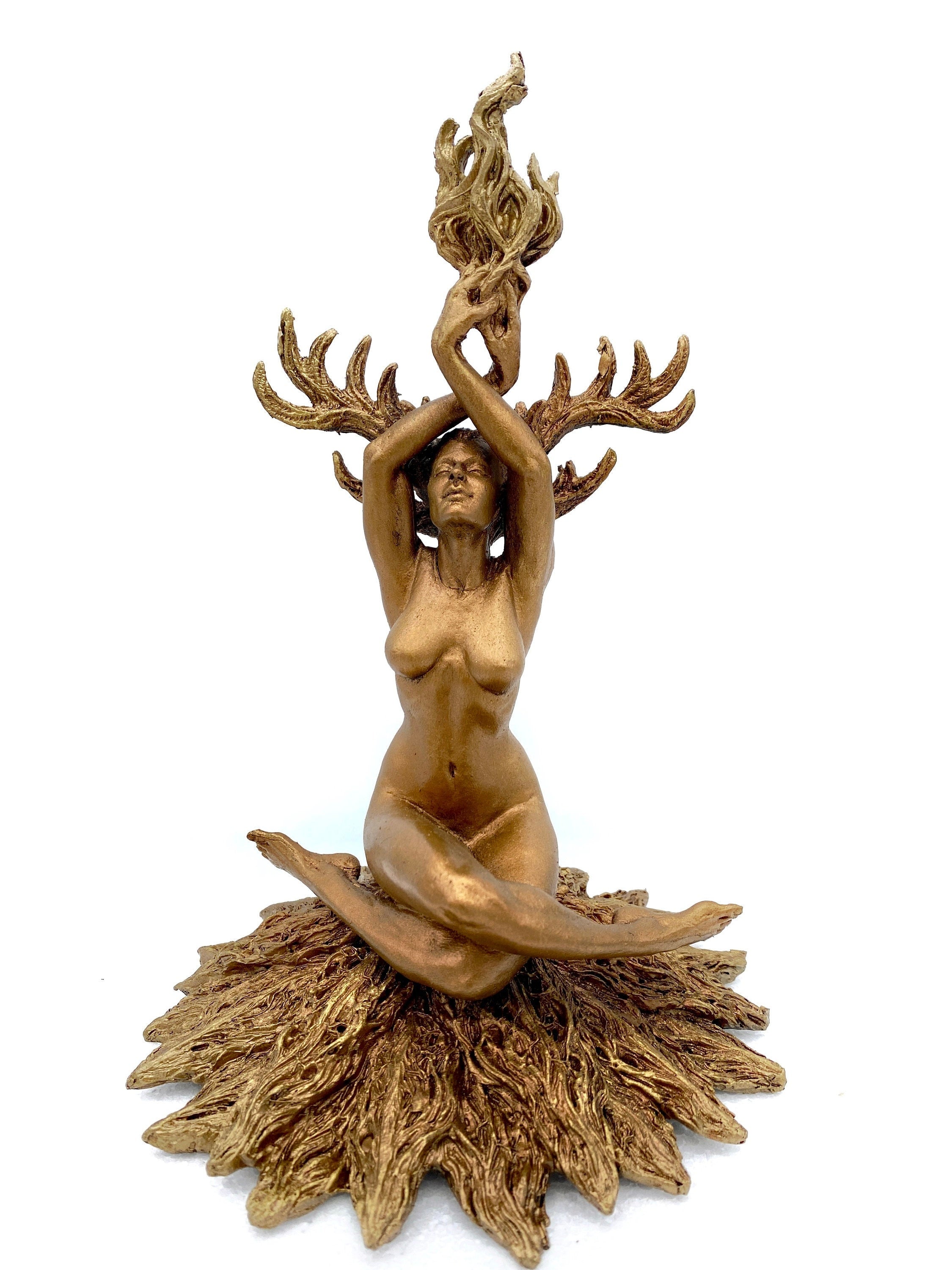 Prakrit Shakti: The Awakening Spirit, Hand Painted Resin Statue |  Mythical Yoga Meditation Figurine | Goddess Altar Statue for Yoga Lovers