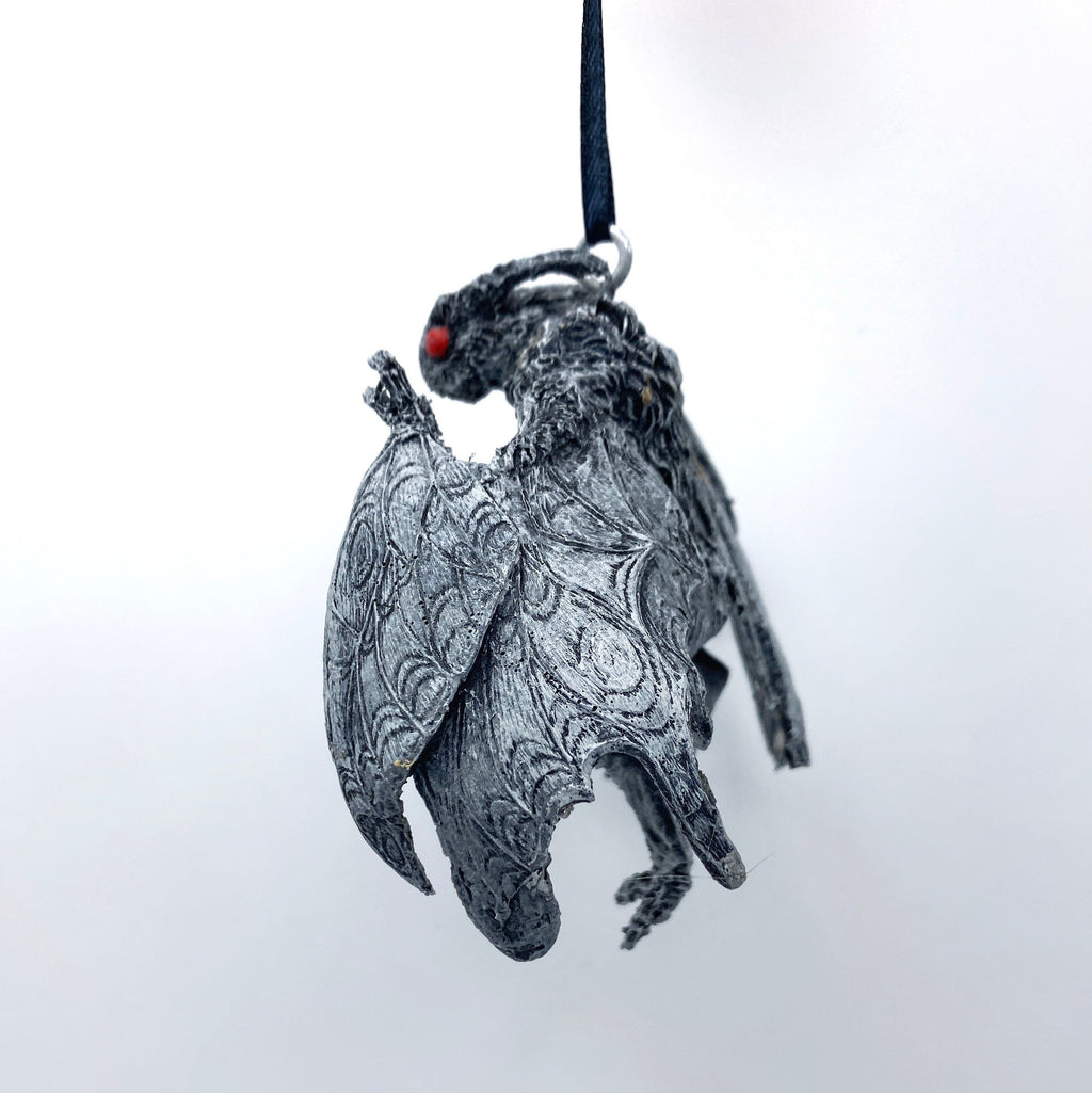Mothman Ornament, Hand Painted Resin Sculpture | Cryptozoology Creature Figurine | Urban Legend Moth Man Monster Ornament, Horror Art Decor