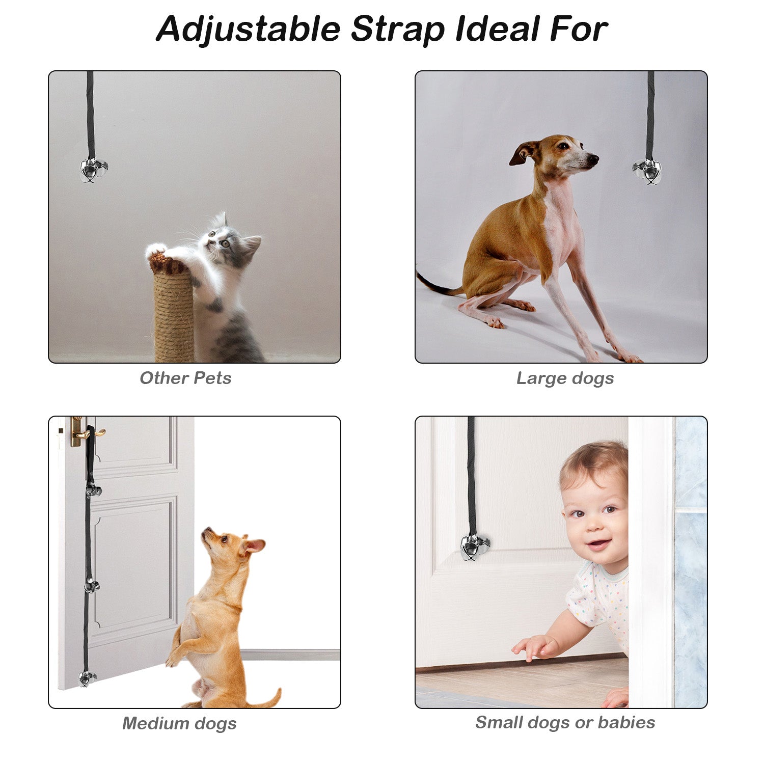 Dog Doorbells Adjustable Pet Doorbells Dog Potty Bells for Dog Training 7 Extra Large Loud 1.4Ó DoorBells