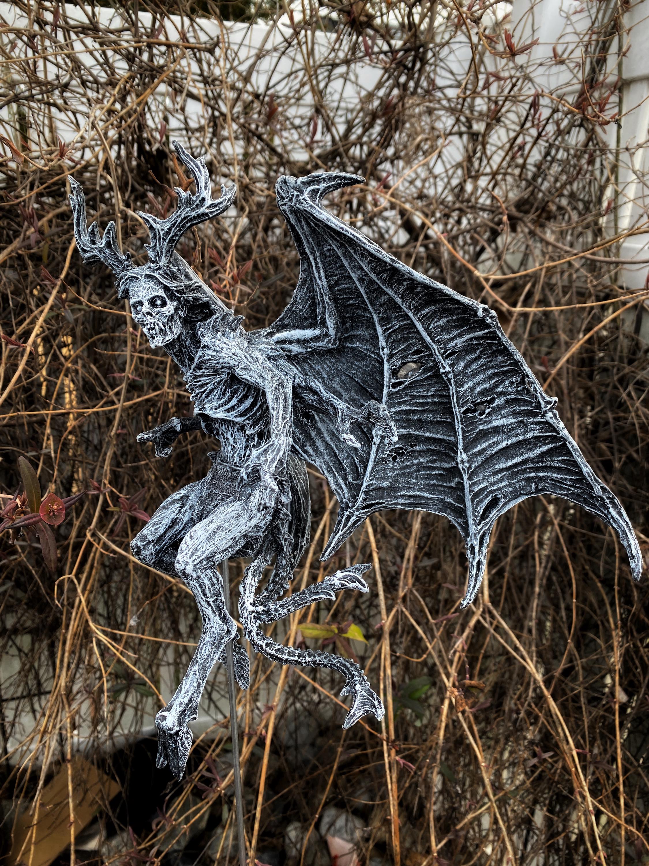 Angel of Death Statue, Hand Painted Resin | Mythic Creature Figurine | Myths and Legends Monster Statue | Demon Statue for Gothic Home Decor