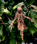 Scarecrow Ornament, Jack O' Lantern Version | Gothic Halloween Nightmare Creature Figurine | Dark Folklore Art for Spooky Holiday Decor