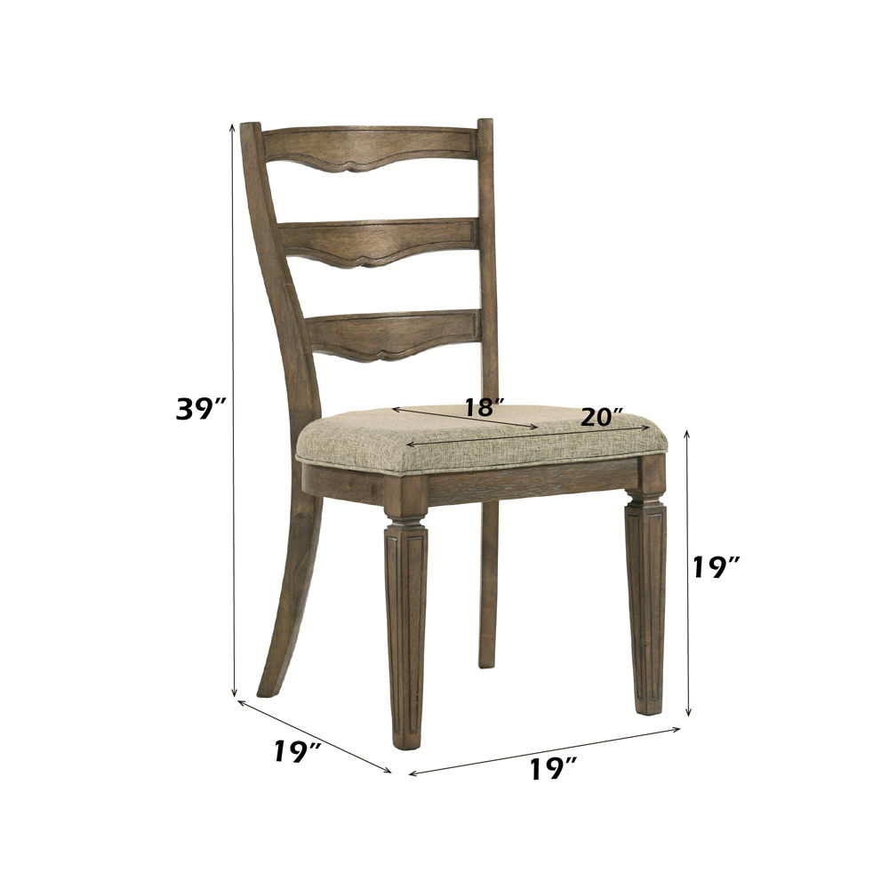 Parfield - Side Chair (Set of 2) - Fabric & Weathered Oak