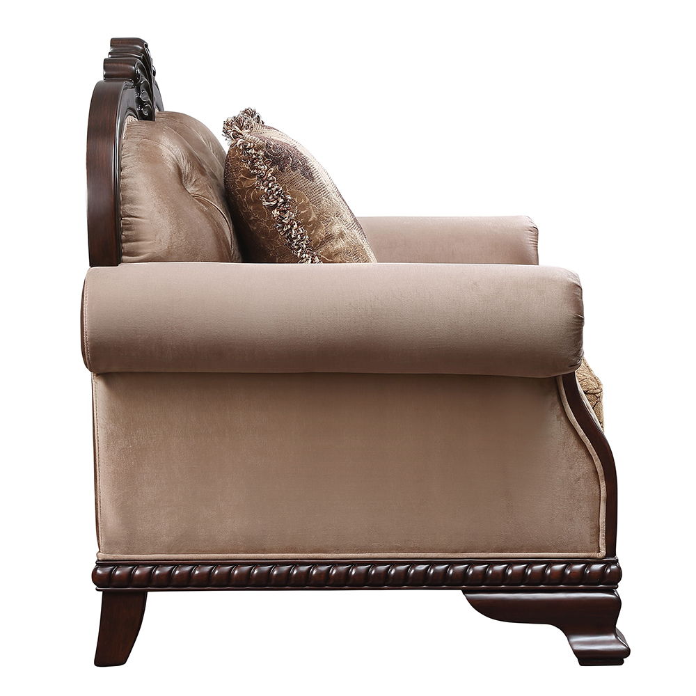 Chateau De Ville - Chair With Pillow (Same Lv01590) - Fabric & Espresso