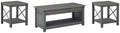 Freedan - 3 Pc. - Coffee Table, 2 End Tables - Grayish Brown