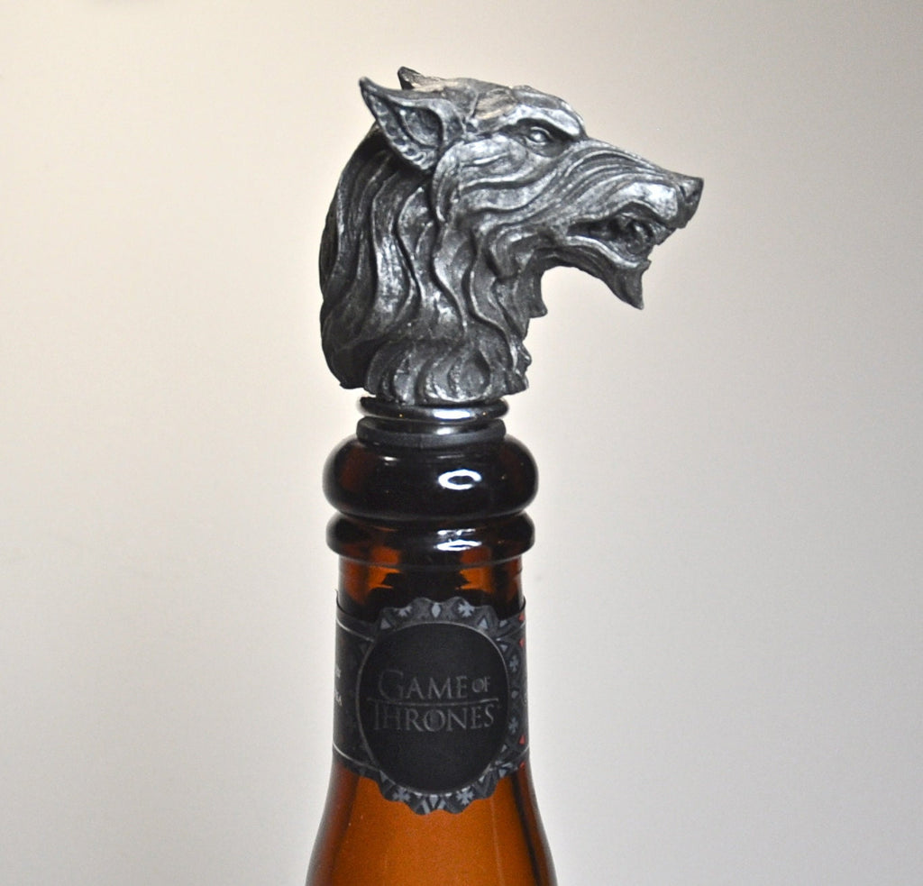 Wolf Head Winestopper, Hand Sculpted Resin,  Mythic Fantasy Art Barware | Gothic Werewolf Bottle Stopper | Fantasy Wine and Barware Gift