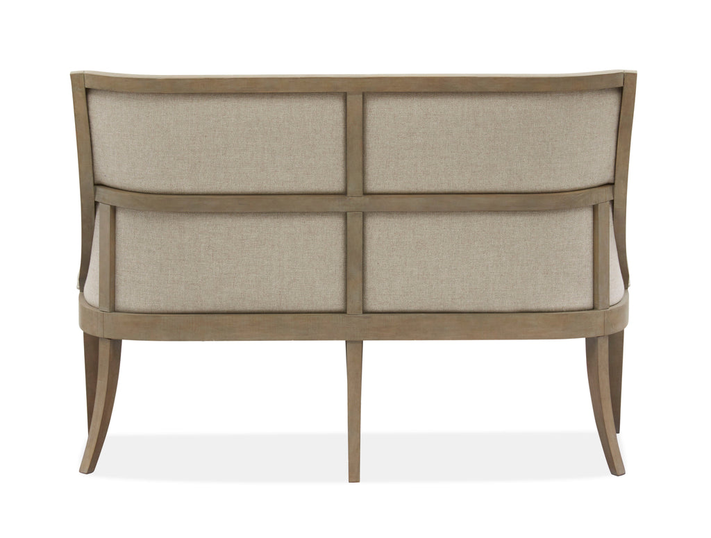 Lancaster - Bench With Upholstered Seat & Back - Dovetail Gray