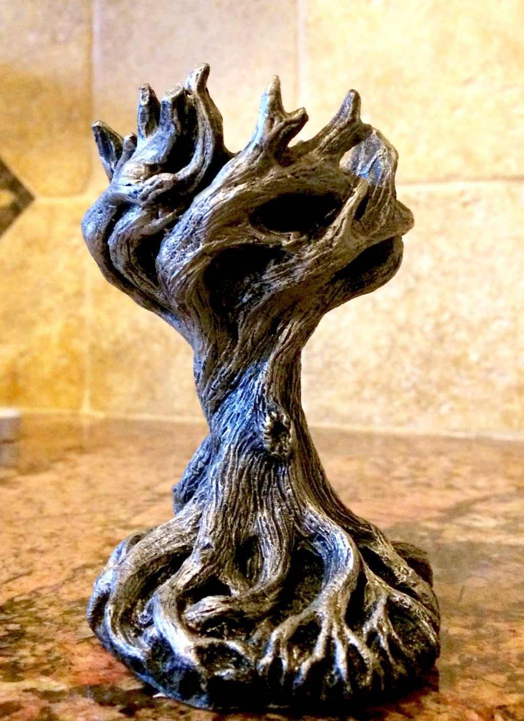 Yggdrasil the World Tree Tea Light Holder, Hand Painted Resin Sculpture | Earthy Fantasy Decor| Candle for Witchy Gift and Gothic Home Decor