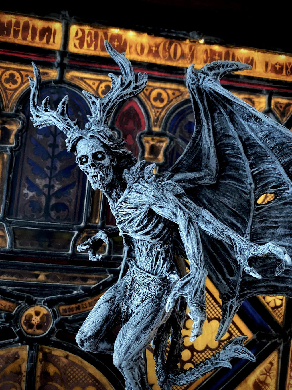 Angel of Death Statue, Hand Painted Resin | Mythic Creature Figurine | Myths and Legends Monster Statue | Demon Statue for Gothic Home Decor