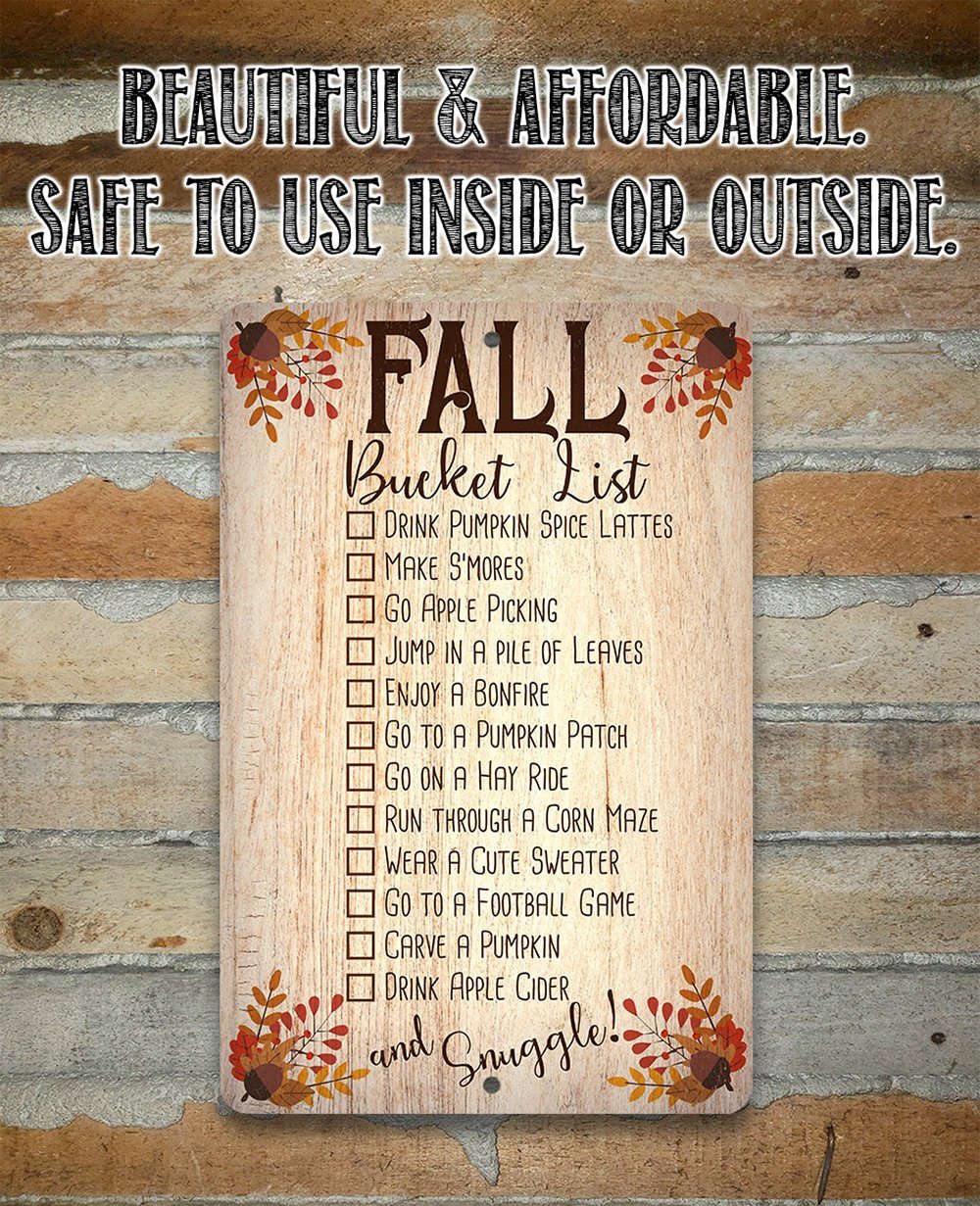 Fall Bucket List - Metal Sign