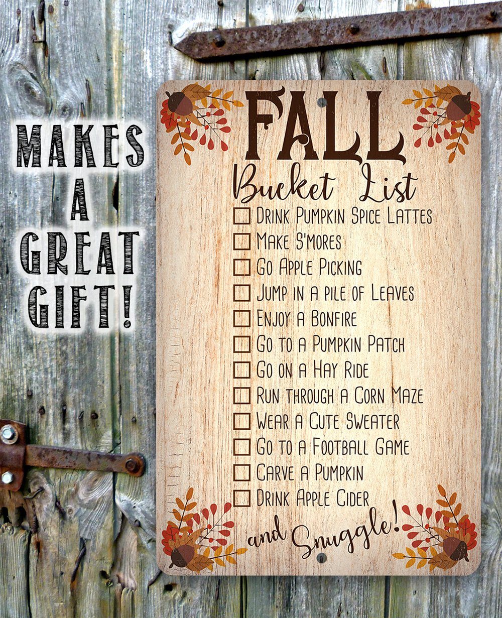 Fall Bucket List - Metal Sign