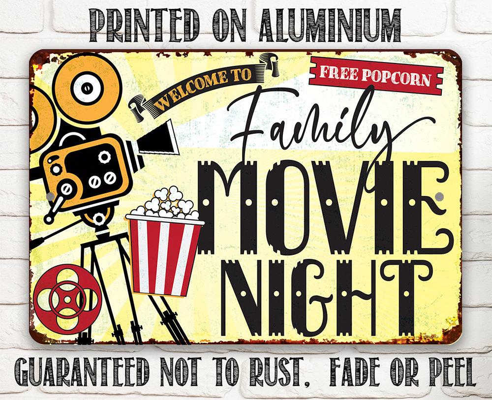 Family Movie Night - Metal Sign