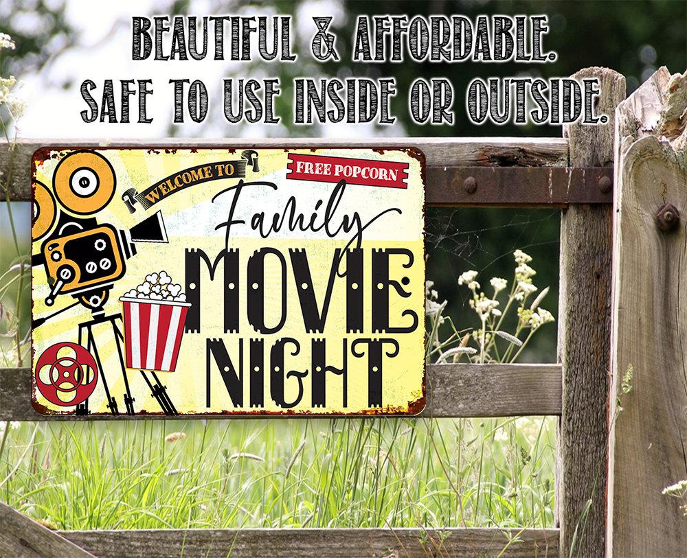 Family Movie Night - Metal Sign