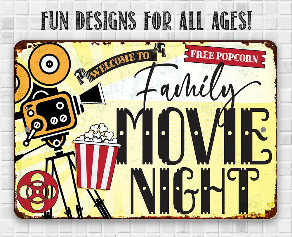 Family Movie Night - Metal Sign