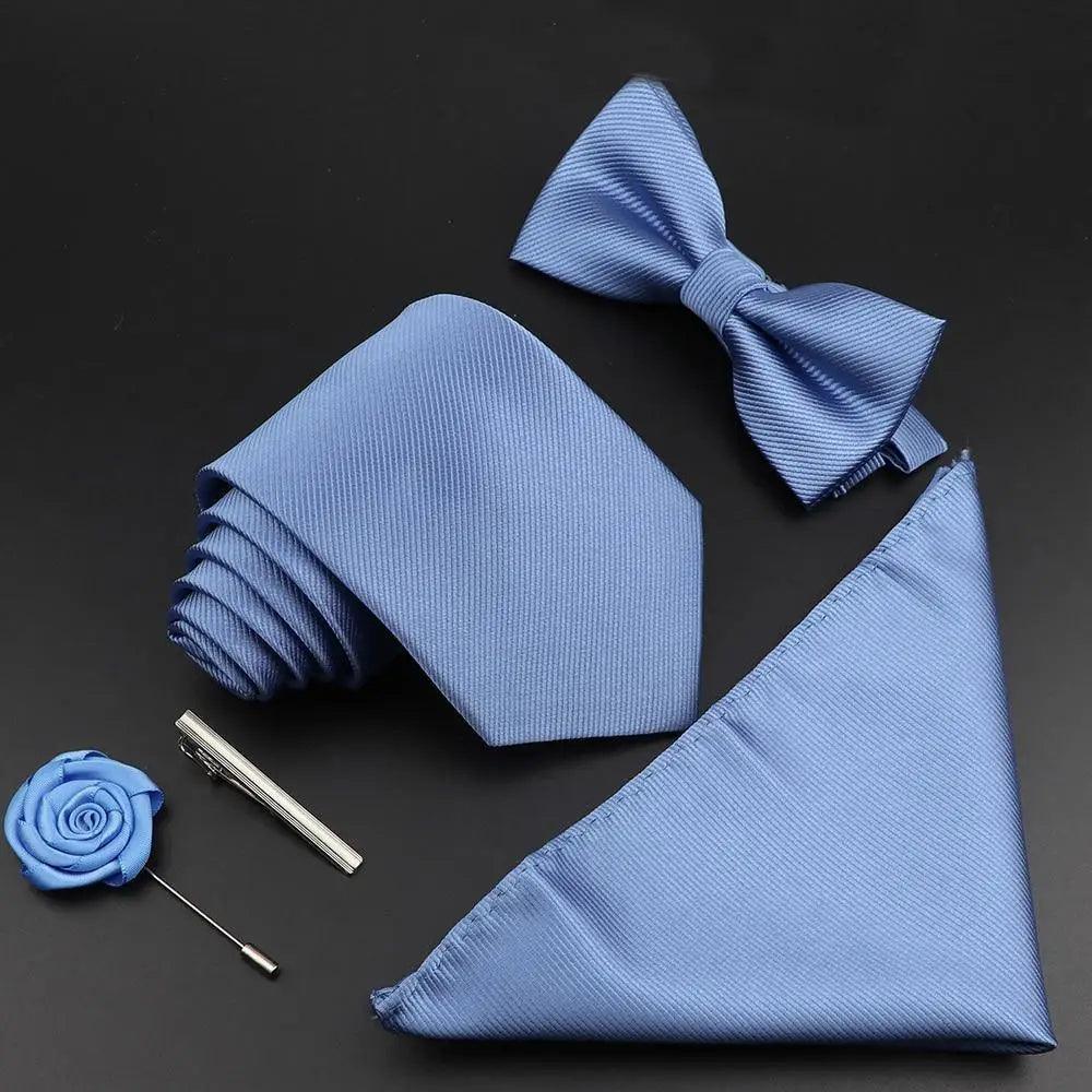 Fashion Red Business Necktie Matching Bowtie Flower Vintage Design Set For Men Self-Tie Bow Tie And Pocket Square Classic Business Tuxedo Wedding Bowties Handkerchief Set Men Necktie And Pocket Square Set