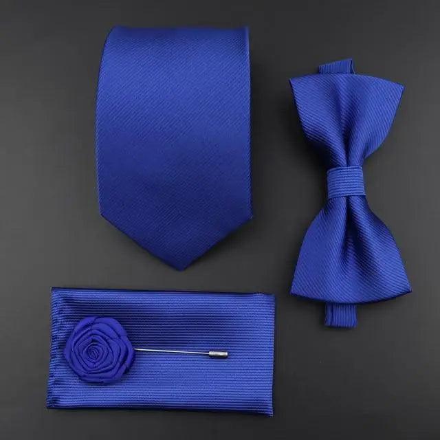 Fashion Red Business Necktie Matching Bowtie Flower Vintage Design Set For Men Self-Tie Bow Tie And Pocket Square Classic Business Tuxedo Wedding Bowties Handkerchief Set Men Necktie And Pocket Square Set