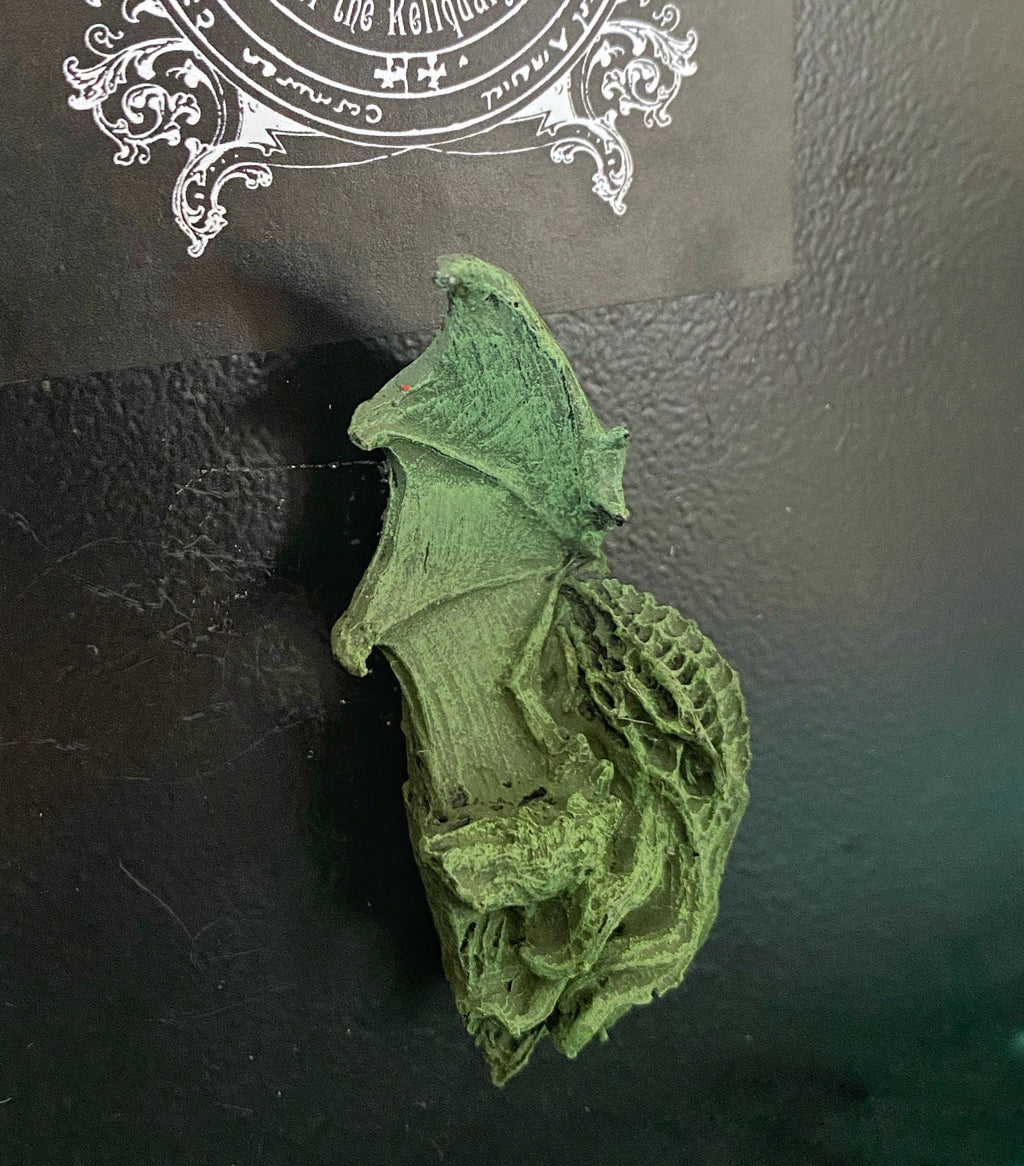 Cthulhu Magnet, Hand Painted Resin Sculpture | Mythic Lovecraftian Decor | Cthulhu Magnet for Gamer and Gothic Decor